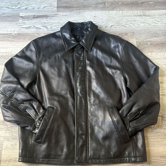 Jos. A. Bank  Black Leather Men's Jacket - Picture 1 of 9